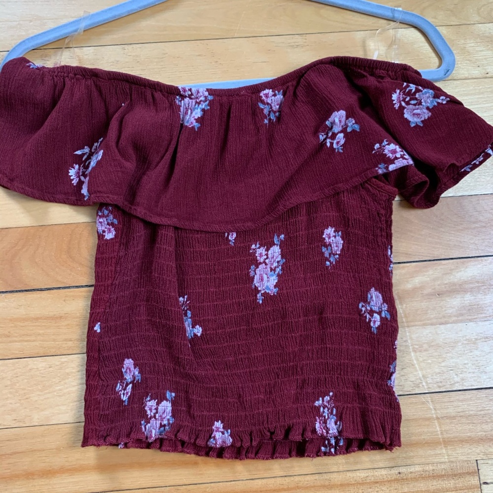 Tillys off the shoulder top with flowers